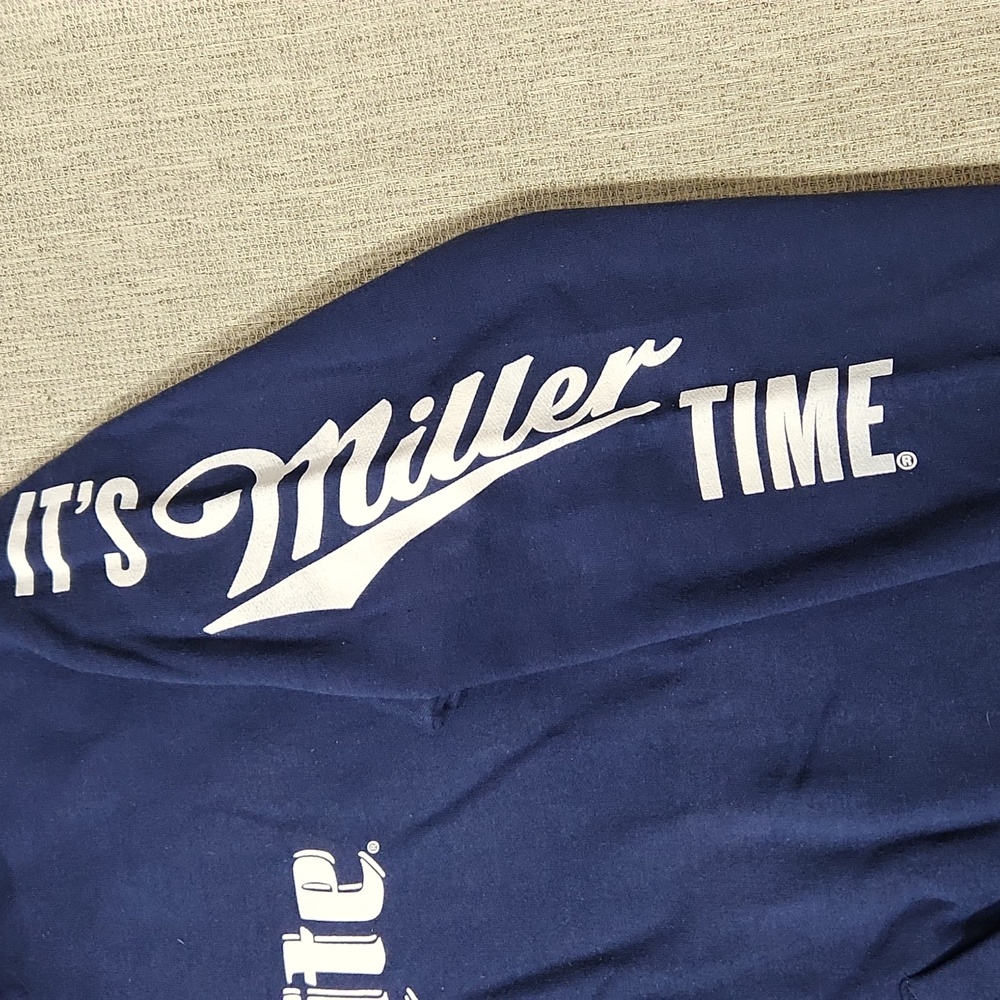 Miller Lite Zip-Up Hooded Hanes Comfort Blend Sweatshirt - Size Medium - Picture 3 of 7